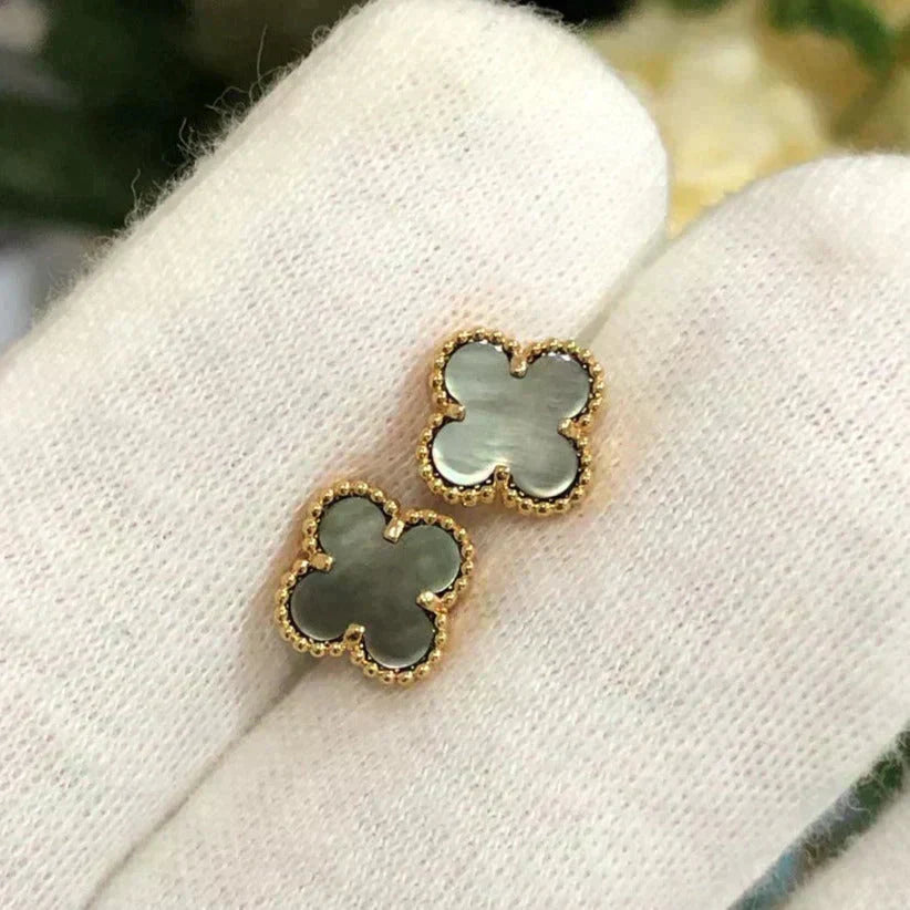 ¡®Veyra Jewelry¡¯CLOVER MINI 9.5MM GRAY MOP EARRINGS