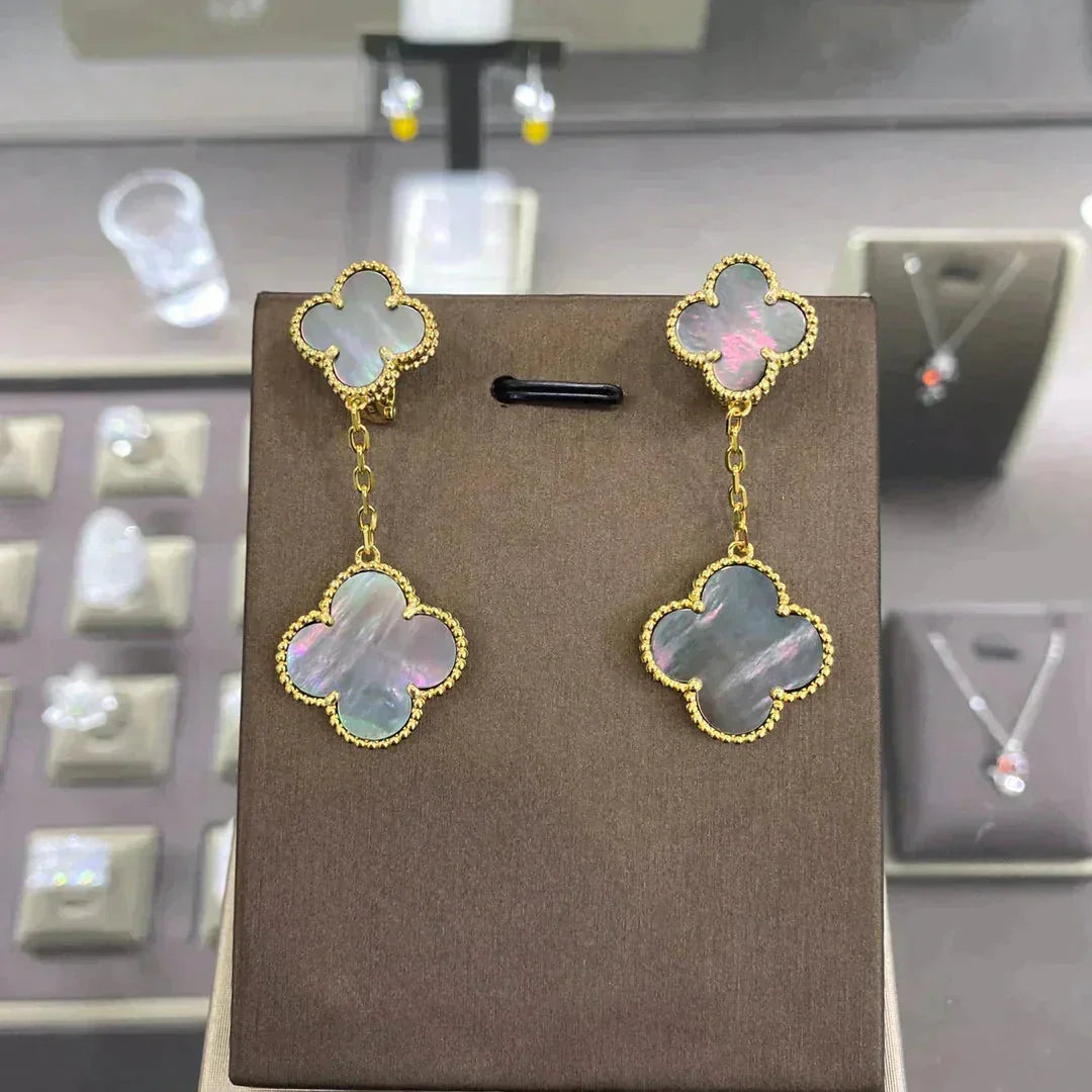 ¡®Veyra Jewelry¡¯CLOVER 2 MOTIFS EARRINGS (MULTIPLE CHOICESC