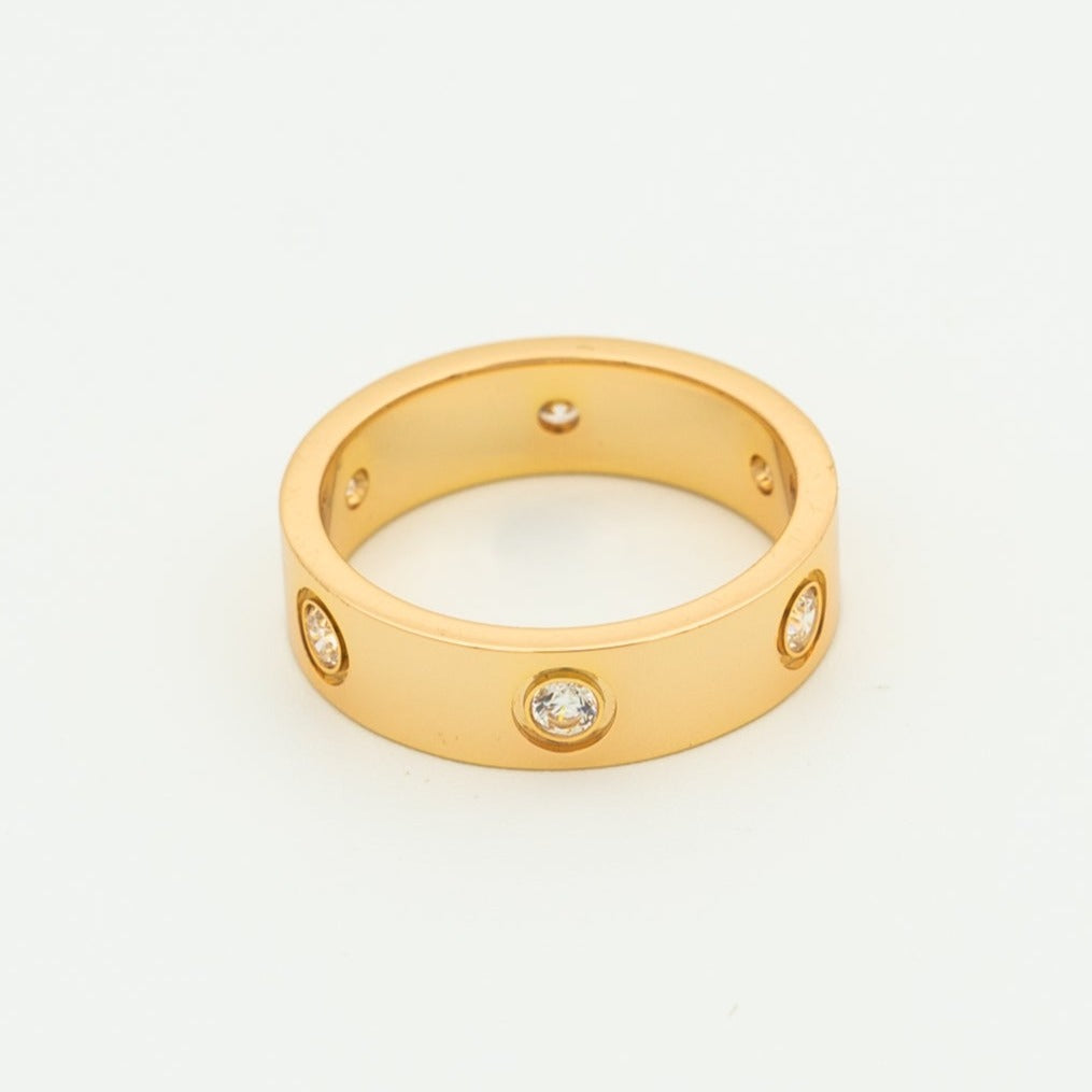 ¡®Veyra Jewelry¡¯LOVE RING 5.5MM 6 DIAMONDS PINK GOLD