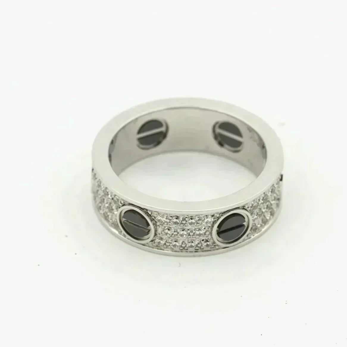¡®Veyra Jewelry¡¯LOVE RING 5.5MM DIAMONDS PAVED CERAMIC