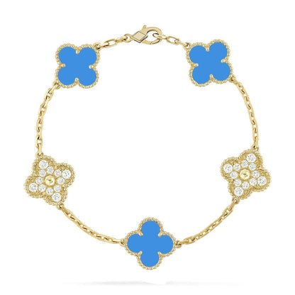 [Veyra Jewelry]New CLOVER 5 MOTIF BLUE AGATE BRACELET COLLECTION