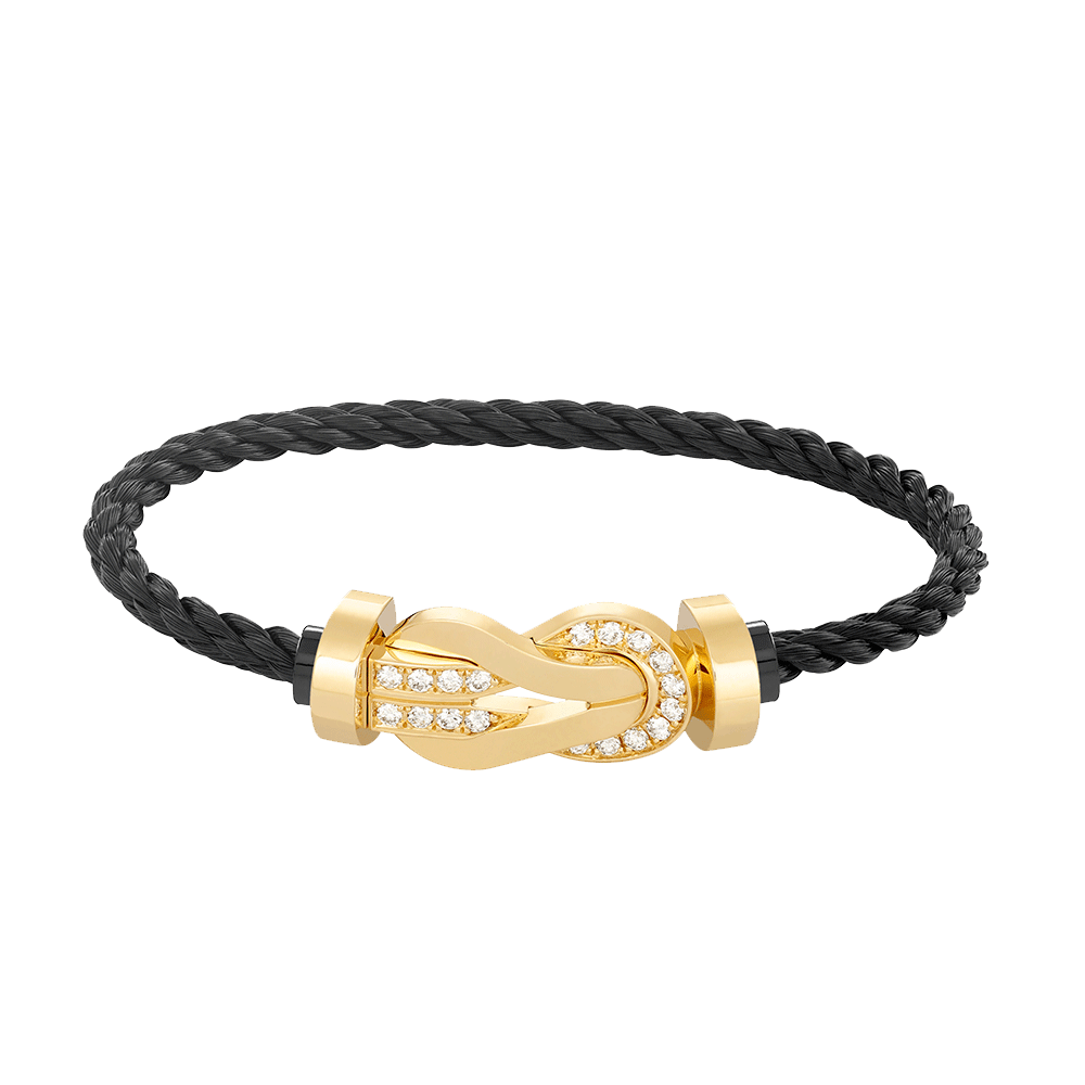 ¡®Veyra Jewelry¡¯CHANCE LARGE 8 FIGURE BUCKLE HALF DIAMOND BRACELET GOLD