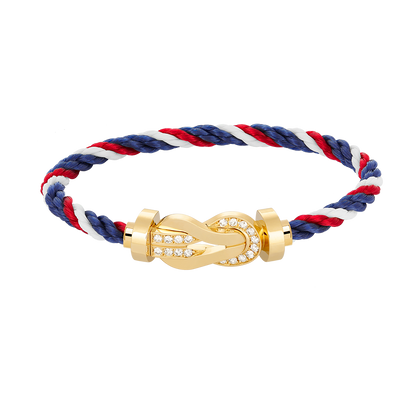 ¡®Veyra Jewelry¡¯CHANCE LARGE 8 FIGURE BUCKLE HALF DIAMOND BRACELET GOLD
