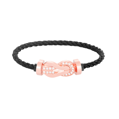 ¡®Veyra Jewelry¡¯CHANCE LARGE 8 FIGURE BUCKLE HALF DIAMOND BRACELET ROSE GOLD