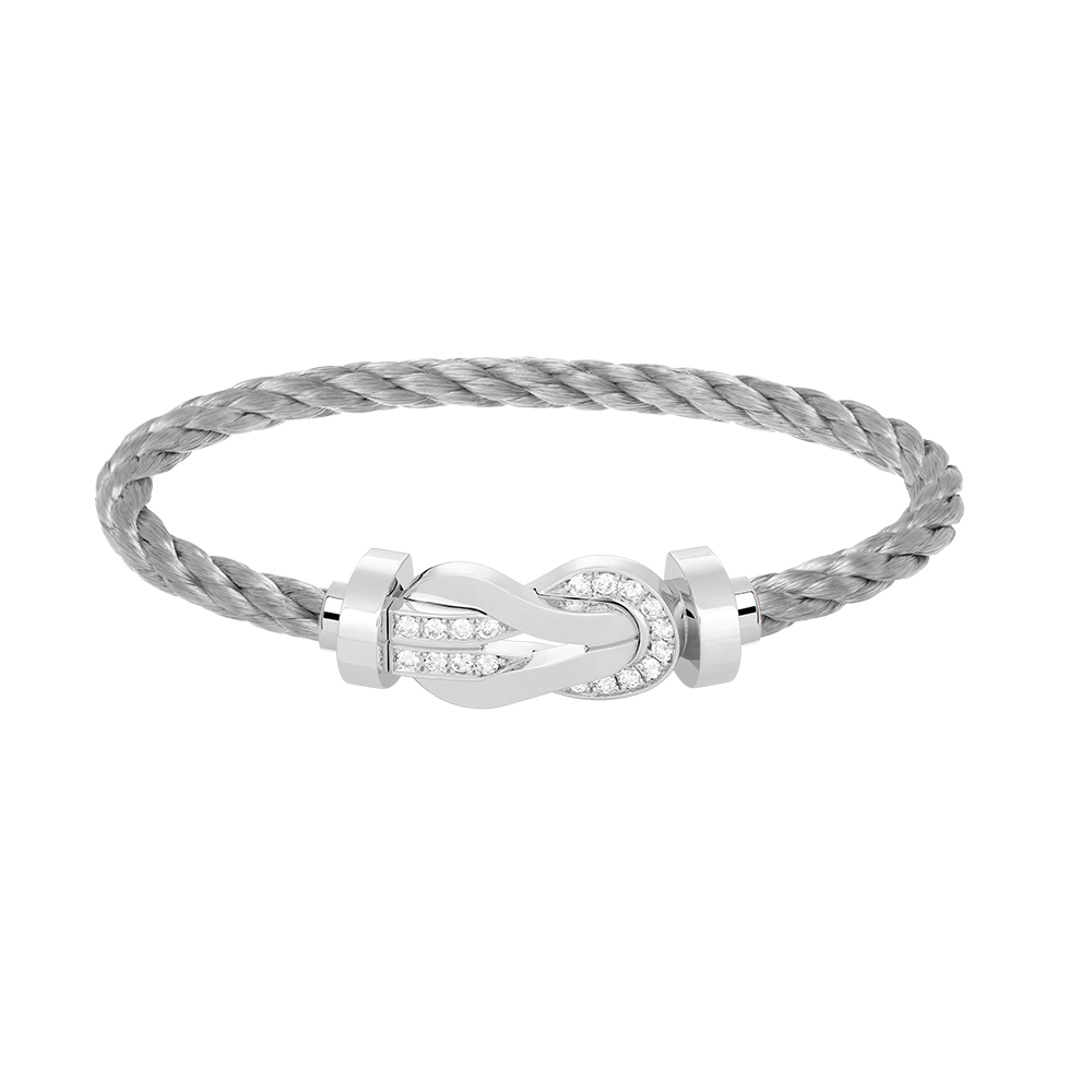 ¡®Veyra Jewelry¡¯CHANCE LARGE 8 FIGURE BUCKLE HALF DIAMOND BRACELET SILVER