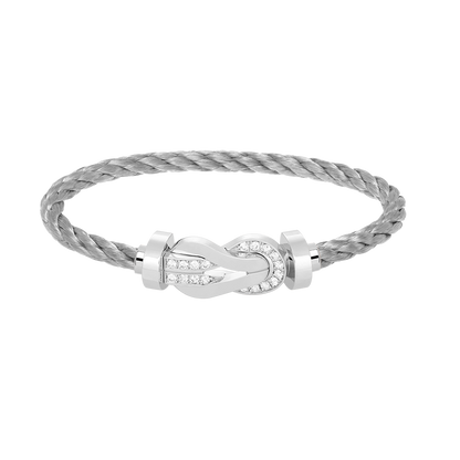 ¡®Veyra Jewelry¡¯CHANCE LARGE 8 FIGURE BUCKLE HALF DIAMOND BRACELET SILVER