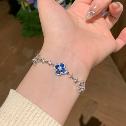 ¡®Veyra Jewelry¡¯CLOVER 5 MOTIF PINK BLUE RED WHITE BRACELET
