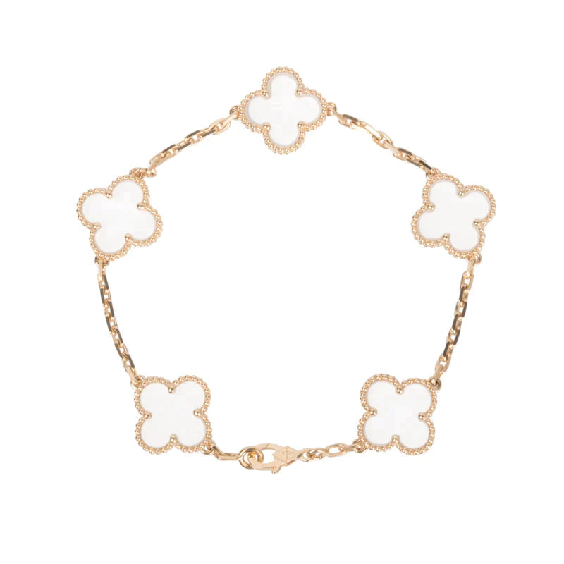 [Veyra Jewelry]New CLOVER 5 MOTIF ROCK CRYSTAL BRACELET