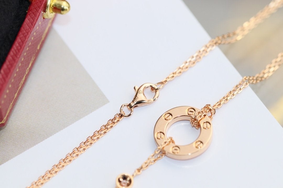 ¡®Veyra Jewelry¡¯LOVE NECKLACE ADJUSTABLE ROSE GOLD 2 DIAMOND