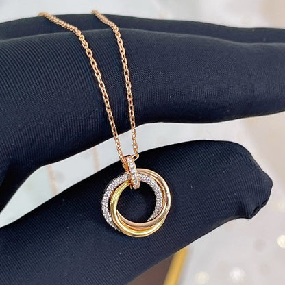 ¡®Veyra Jewelry¡¯TRINITY NECKLACE SILVER GOLD PINK GOLD DIAMONDS