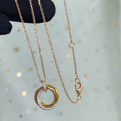 ¡®Veyra Jewelry¡¯TRINITY NECKLACE SILVER GOLD PINK GOLD DIAMONDS