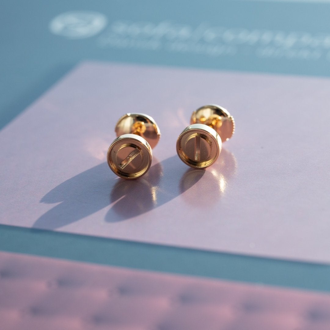 ¡®Veyra Jewelry¡¯LOVE EARRINGS PINK GOLD 10MM