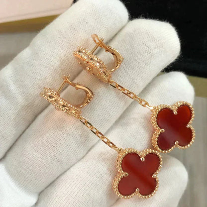¡®Veyra Jewelry¡¯CLOVER 2 MOTIF  LASER CARNELIAN EARRINGS