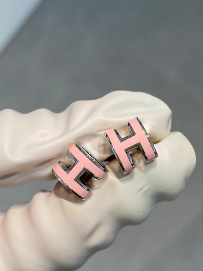 ¡®Veyra Jewelry¡¯MINI POP H SILVER EARRINGS PINK