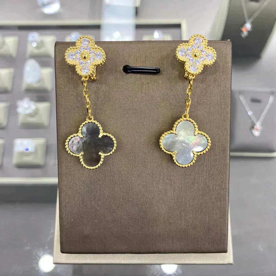¡®Veyra Jewelry¡¯CLOVER  2 MOTIFS  DIAMOND  EARRINGS (MULTIPLE CHOICESç´