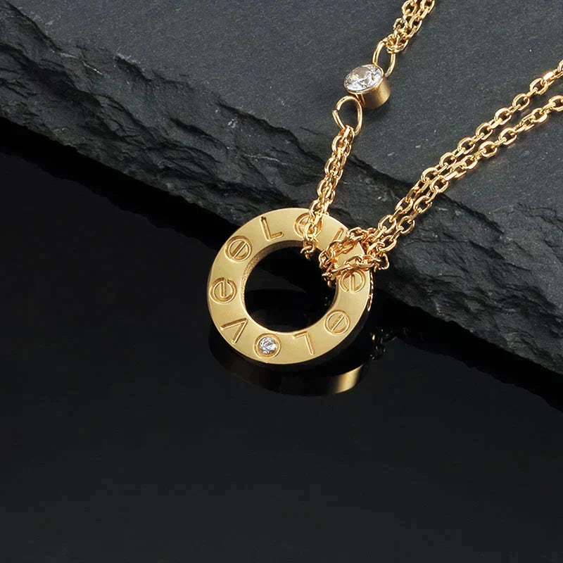 ¡®Veyra Jewelry¡¯LOVE NECKLACE 16MM 2 DIAMONDS