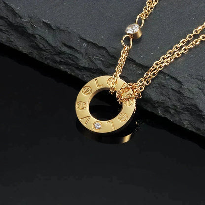 ¡®Veyra Jewelry¡¯LOVE NECKLACE 16MM 2 DIAMONDS