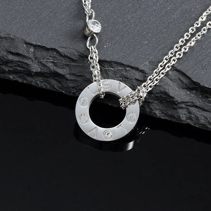 ¡®Veyra Jewelry¡¯LOVE NECKLACE 16MM 2 DIAMONDS