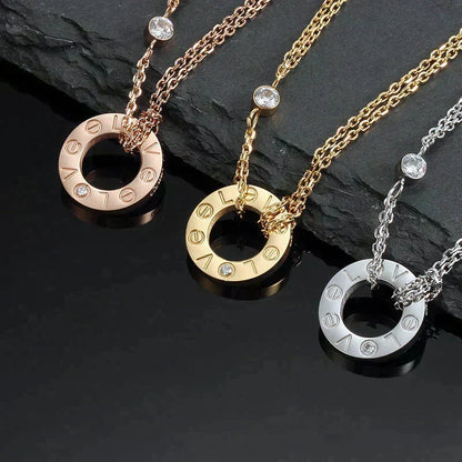 ¡®Veyra Jewelry¡¯LOVE NECKLACE 16MM 2 DIAMONDS