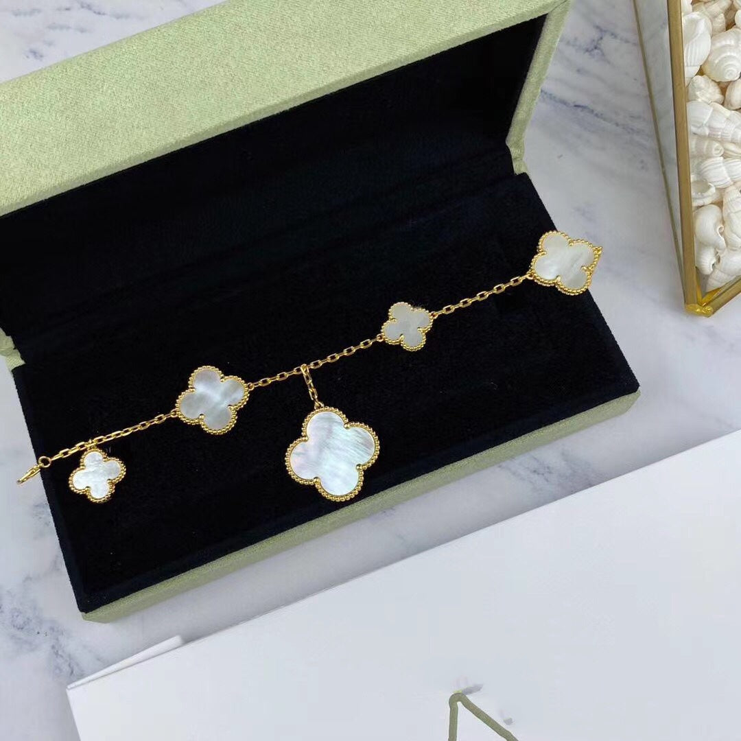 ¡®Veyra Jewelry¡¯MAGIC CLOVER MOP GOLD BRACELET 5 MOTIFS
