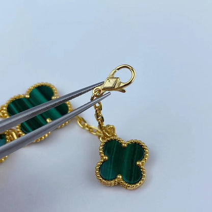 ¡®Veyra Jewelry¡¯MAGIC CLOVER MALACHITE GOLD BRACELET 5 MOTIFS
