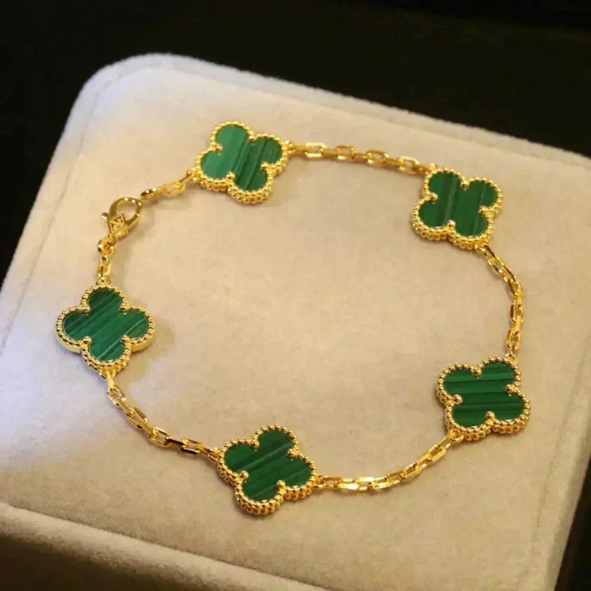 [Veyra Jewelry]New  CLOVER 5 MOTIF MALACHITE BRACELET COLLECTION