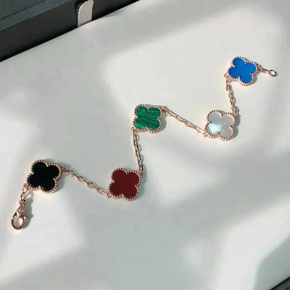 [Veyra Jewelry]New CLOVER 5 MOTIFS MULTICOLOR BRACELET