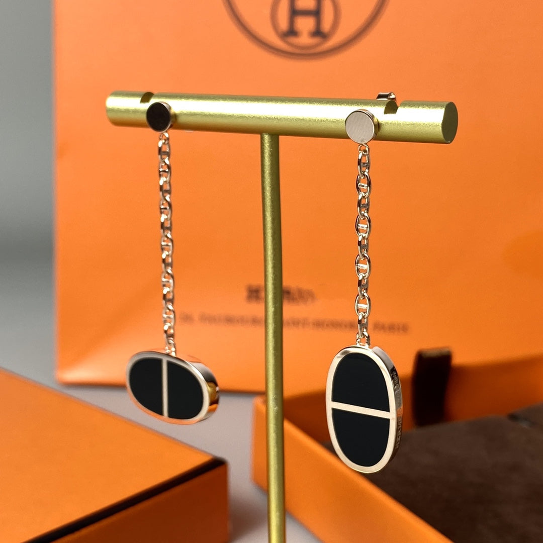 ¡®Veyra Jewelry¡¯CHAINE VERSO BLACK CERAMIC EARRINGS