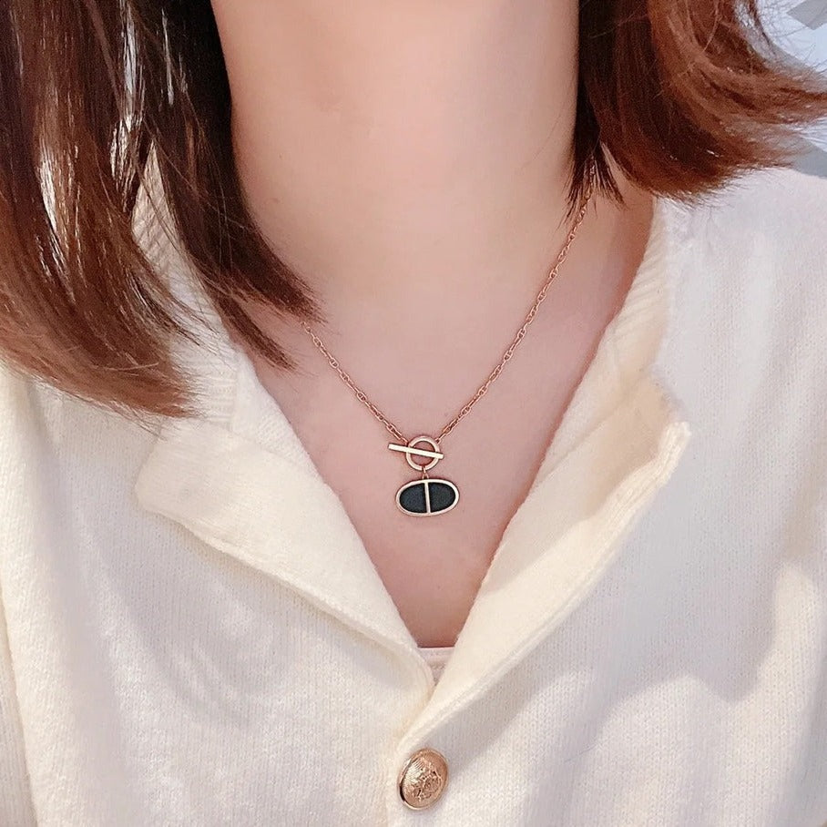 ¡®Veyra Jewelry¡¯CHAINE VERSO BLACK CERAMIC NECKLACE