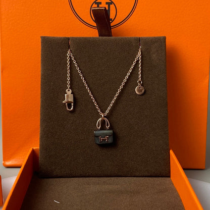 ¡®Veyra Jewelry¡¯CONSTANCE BLACK PEDANT PINK GOLD NECKLACE