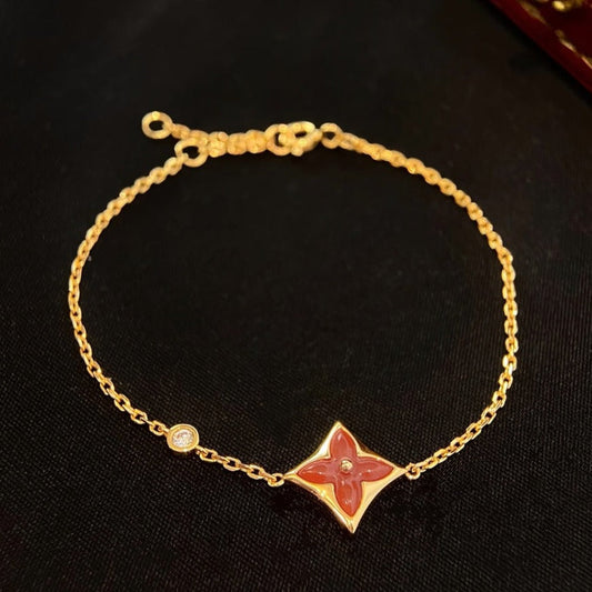 ¡®Veyra Jewelry¡¯COLOR STAR CARNELIAN PINK GOLD DIAMOND BRACELET
