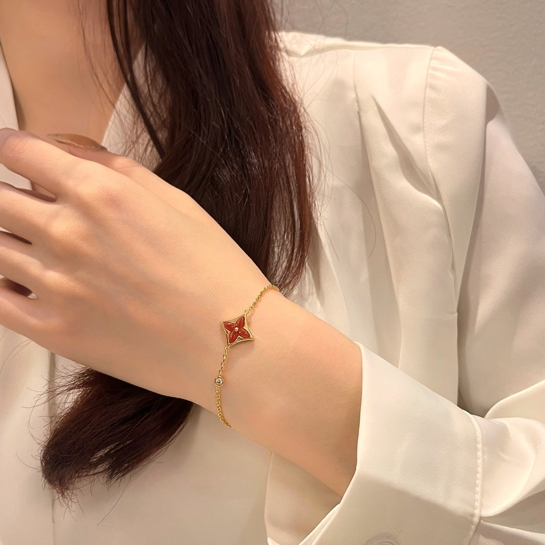 ¡®Veyra Jewelry¡¯COLOR STAR CARNELIAN PINK GOLD DIAMOND BRACELET