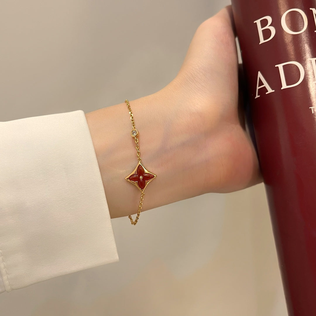 ¡®Veyra Jewelry¡¯COLOR STAR CARNELIAN PINK GOLD DIAMOND BRACELET