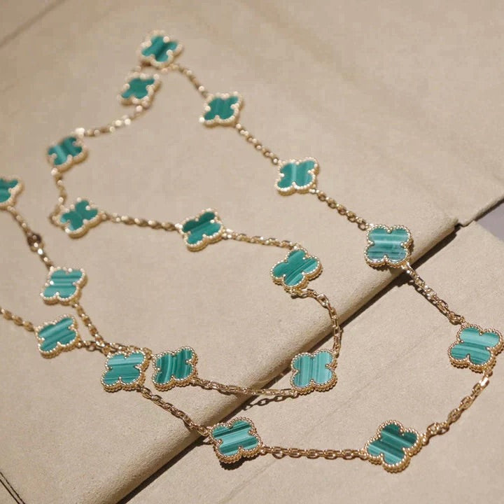 ¡®Veyra Jewelry¡¯CLOVER 20 MOTIFS MALACHITE GOLD