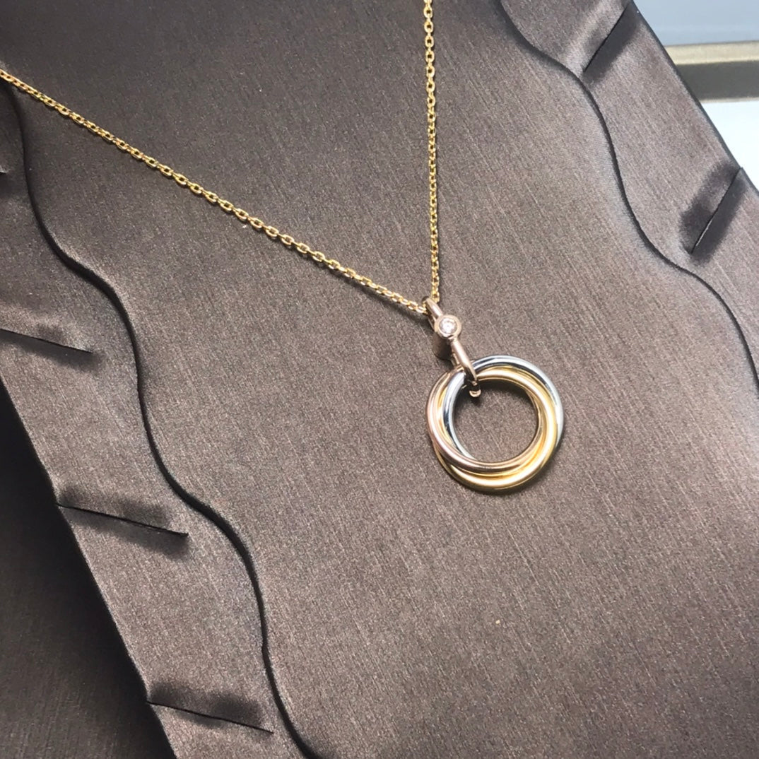 ¡®Veyra Jewelry¡¯TRINITY SILVER GOLD PINK GOLD NECKLACE