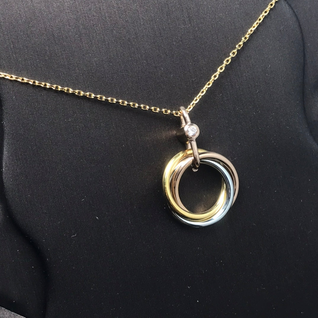 ¡®Veyra Jewelry¡¯TRINITY SILVER GOLD PINK GOLD NECKLACE