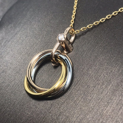 ¡®Veyra Jewelry¡¯TRINITY SILVER GOLD PINK GOLD NECKLACE