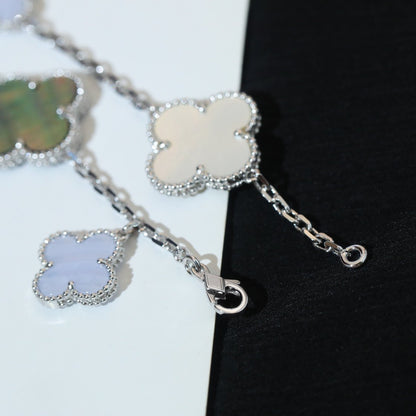 ¡®Veyra Jewelry¡¯CLOVER BRACELET 5 MOTIFS MOP CHALCEDONY SILVER