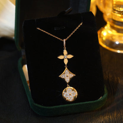 ¡®Veyra Jewelry¡¯STAR AND SUN DIAMOND PINK GOLD NECKLACE