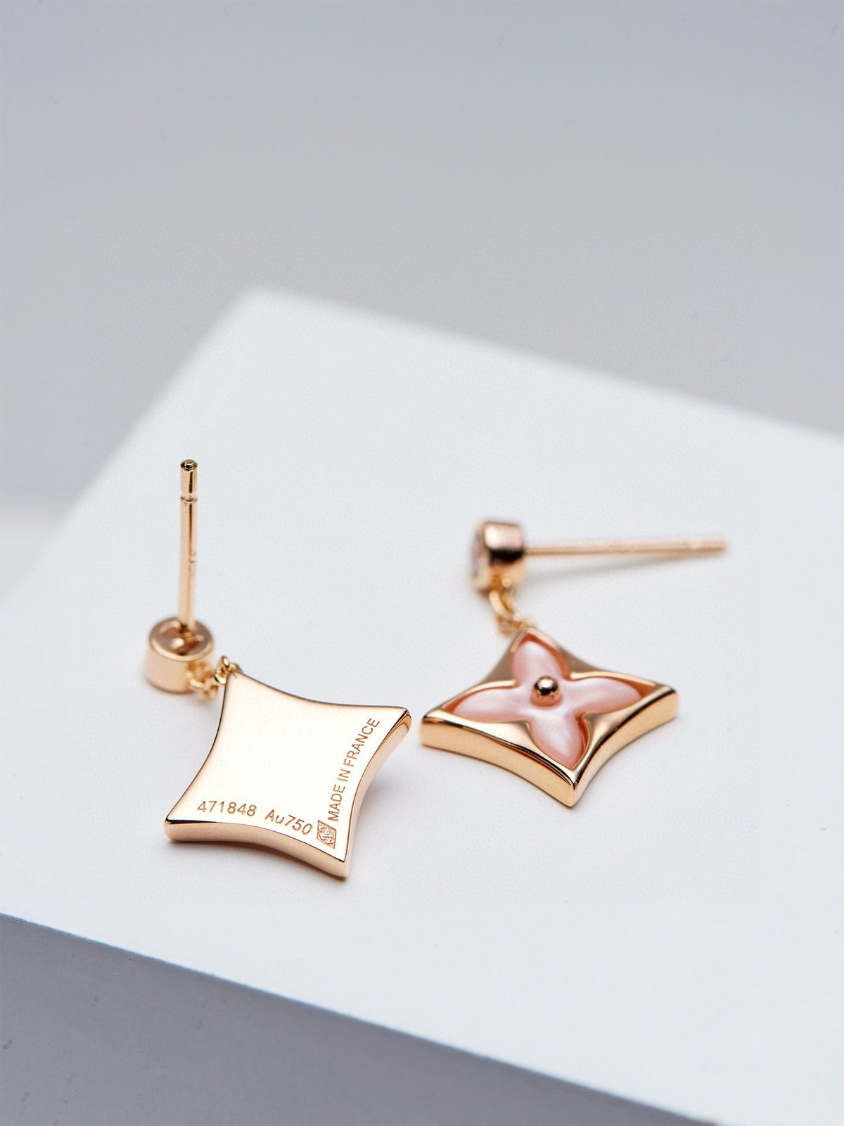 ¡®Veyra Jewelry¡¯DOUBLE STAR PINK GOLD MOP DROP EARRINGS