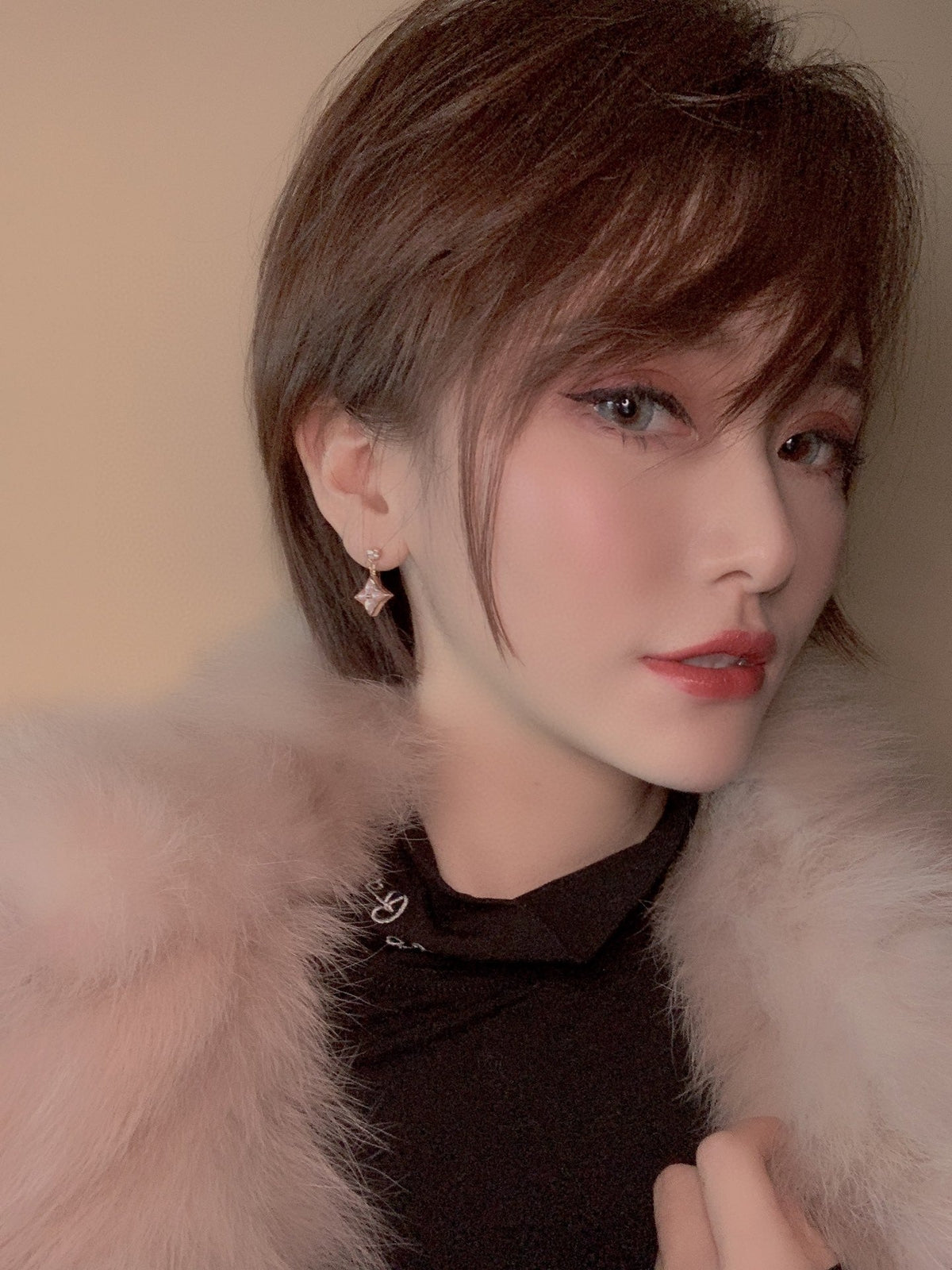 ¡®Veyra Jewelry¡¯DOUBLE STAR PINK GOLD MOP DROP EARRINGS