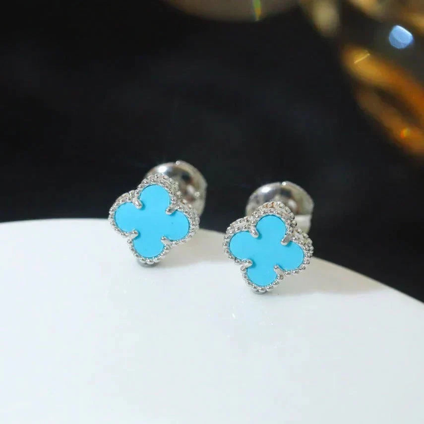 ¡®Veyra Jewelry¡¯CLOVER MINI 9.5MM ONYX STUD EARRINGS SILVER