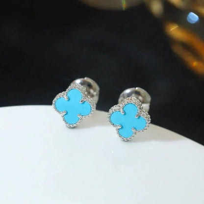 ¡®Veyra Jewelry¡¯CLOVER MINI 9.5MM ONYX STUD EARRINGS SILVER