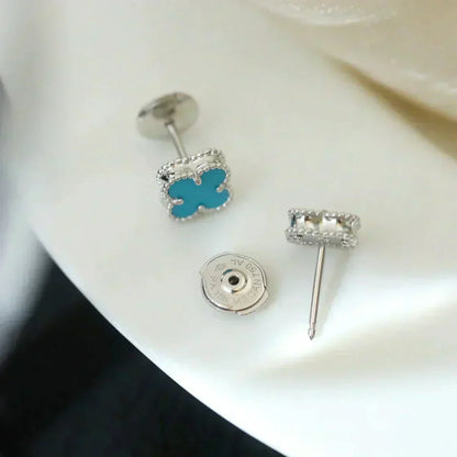 ¡®Veyra Jewelry¡¯CLOVER MINI 9.5MM ONYX STUD EARRINGS SILVER