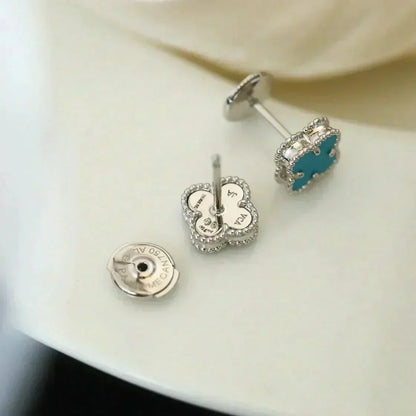 ¡®Veyra Jewelry¡¯CLOVER MINI 9.5MM ONYX STUD EARRINGS SILVER