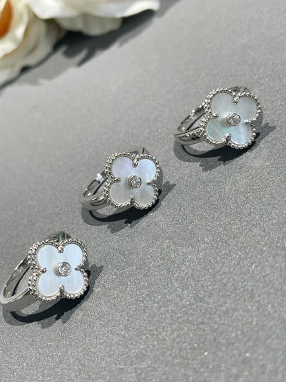 ¡®Veyra Jewelry¡¯CLOVER SILVER MOP DIAMOND RING