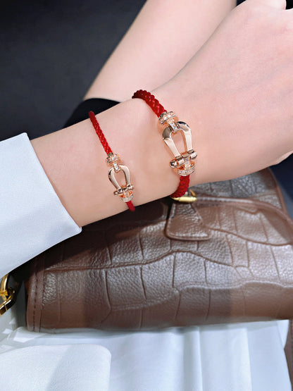 ¡®Veyra Jewelry¡¯FORCE 10 HALF DIAMOND PINK GOLD RED CORDERI LARGE AND MEDIUM MODEL