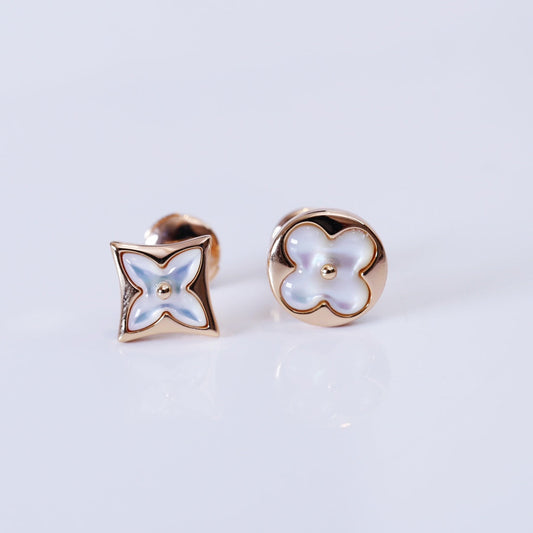 ¡®Veyra Jewelry¡¯STAR AND SUN PINK GOLD MOP STUD EARRINGS