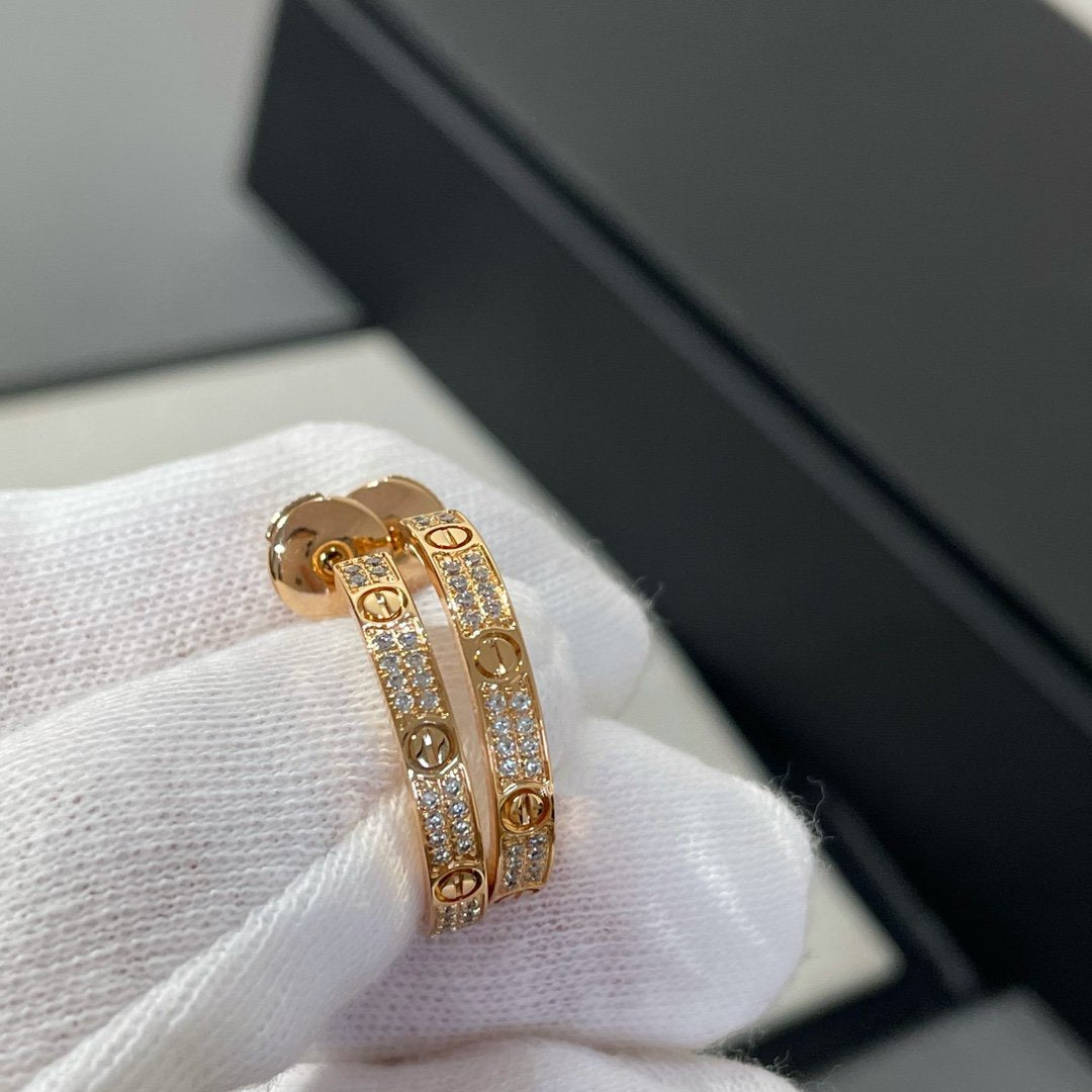 ¡®Veyra Jewelry¡¯LOVE DIAMOND PINK GOLD HOOP EARRINGS