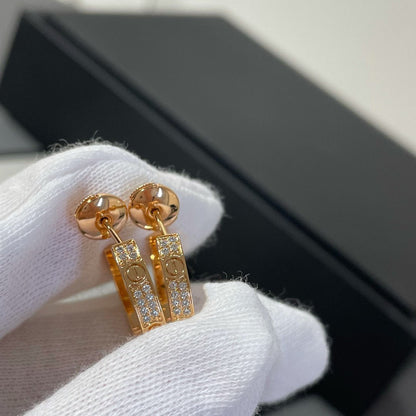 ¡®Veyra Jewelry¡¯LOVE DIAMOND PINK GOLD HOOP EARRINGS
